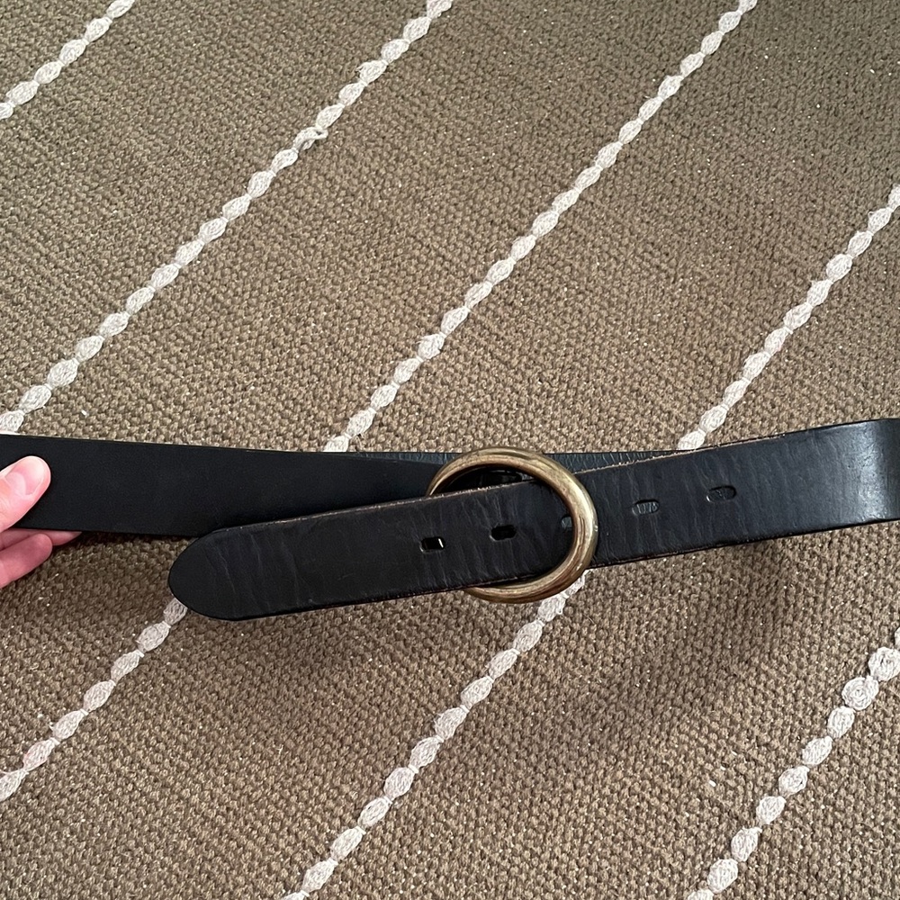 Banana Republic Black Belt with Gold Circle Buckle